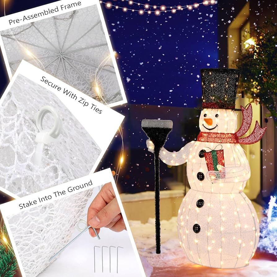 Amazon.com: VINGLI 5FT Outdoor Snowman Christmas Decorations
